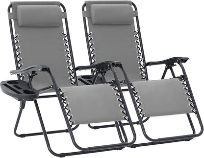 JEAREY Zero Gravity Lounge Chairs Set of 2, Adjustable Steel Mesh Recliners by JEAREYOutdoorsCollection