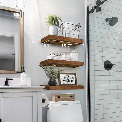 QEEIG Floating Shelves for Wall Bathroom Shelf Bedroom Kitchen Living Room - Image 2