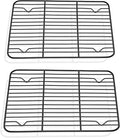 P&P CHEF Cooling Baking Rack Pack of 2, Stainless Steel Cooling Racks for Cooking Baking Roasting Grilling Drying, Dense Wires & Smooth Edge, Easy to clean, Black, 9.7" x 7.3"