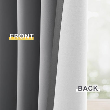 Yakamok Grey 100% Blackout Curtain Panels 72 inches, 2 Panels | Blackout - Image 6