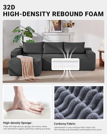 97" Cloud Sectional Couch, Modern Modular Sectional Sofa - Image 3