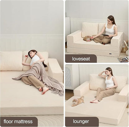 COMAX Convertible Sofa Bed Queen, Folding Fold Out Couch Bed, Floor Futon Couch - Image 5