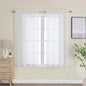 Furman White Sheer Curtains 45 Inch Length 2 Panels Set by OWENIE