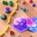 KISREL Dice Resin Molds, DND Dice Set and Organizer Box Epoxy Resin Mold with 7 Standard Stereoscopic Dice Cavities, Silicone Molds for Resin, DND Dice Set Making Kit, Table Board Game