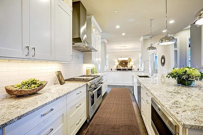 Custom Length Hallway Runner Rug, Slip Resistant, Bricks Brown, 26 Inch X 34 - Image 4