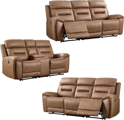 ANJ 3-Piece Faux Leather Power Recliner Sofa Set - Image 8