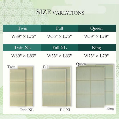 FULI Japanese Tatami Mattress, Foldable Igusa Rush Grass Tatami Rug, Natural - Image 6