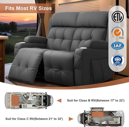 RV Loveseat Recliner Sofa, Wall Hugger Recliners - Image 4