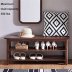 XKZG Storage Bench Wooden Shoe Rack Bench Rustic Solid Wood Entryway Bench (Brown,39.4")