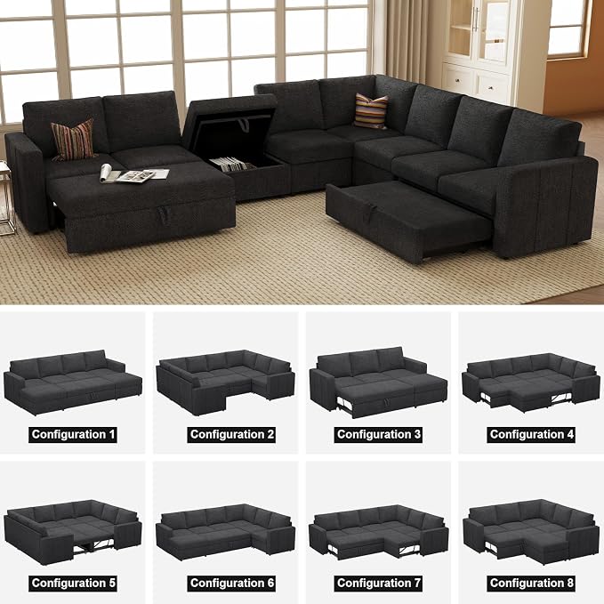 Belffin Modular Sectional Sleeper Sofa Bed - Image 8