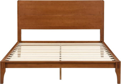 Merax Queen Size Bamboo Platform Bed, Mid-Century Modern Bed Frame - Image 6