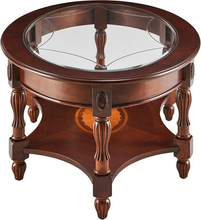LEEMTORIG Oval Coffee Table for Living Room, Cherry Solid Wood - Image 5