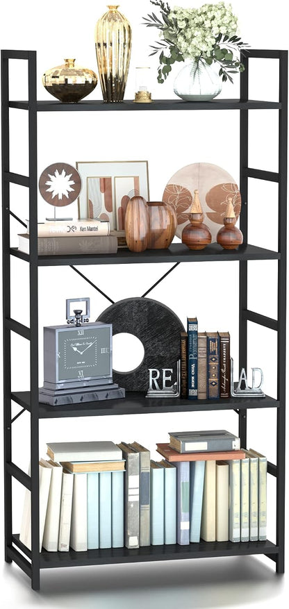 NUMENN 4 Tier Bookshelf, Tall Bookcase Shelf Storage Organizer, Modern Book by NUMENN