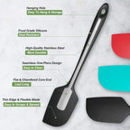 3 Pack Large Silicone Spatula for Kitchen,600°F Heat resistant Rubber Spatulas for Baking,Cooking, Scraping,and Mixing,Non Stick Kitchen Utensils, BPA Free, 11.2 IN, Multicolors