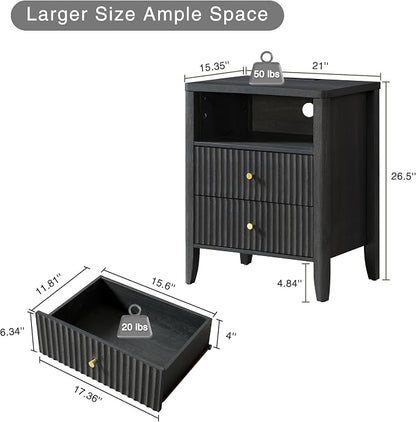 Fatmok 4-Piece Fluted Living Room Furniture Set, Lift Top Coffee Table - Image 7