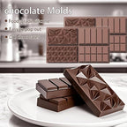 La chat 2 Packs Silicone Molds for Chocolate, Food Grade no-stick Baking, candy and butter Mold with different shape (2 packs chocolate bar)