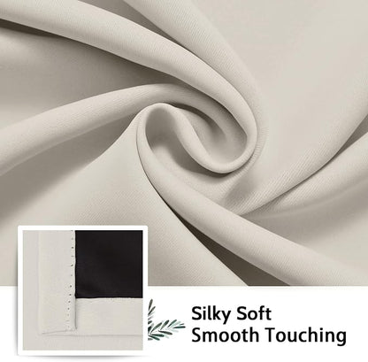 SimpleHome Cream 100% Blackout Curtains Room Darkening Living Room 72 Inch | - Image 7