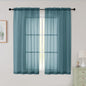 Sheer Dusty Blue Curtains for Bedroom Living Room 54 Inch Length 2 Panels Set by WelvetBLK