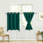Blackout Curtains for Bedroom, Hunter Green, 52 x 30 Inch, 2 Panels | Thermal by Hiasan