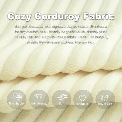 Giant Bean Bag Chair for Adults, Corduroy Chaise Lounge - Image 9