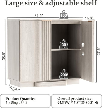 Brafab Buffet Cabinet, 94.5" Modern Farmhouse Accent Sideboard Cabinet - Image 2