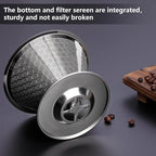 Coffee Strainer, V60 Pour Over, 18/10 Stainless Steel Laser Coffee Dripper, Fine Mesh Double Layer Metal Cone Filter, Colador De Cafe, Coffee Maker 1-4 Cup