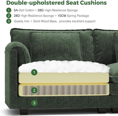 ELUCHANG Oversized 153" Modular Sectional Sofa, Comfy Cloud Couch, L Shaped - Image 4