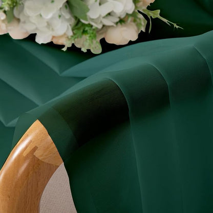 Hunter Green Sheer Curtains 72 Inches Long 2 Panels, Rod Pocket Voile Light - Image 9