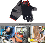HANDLANDY Work Gloves for Men & Women, Utility Mechanic Working Gloves Touch Screen, Flexible Yard Work Gloves