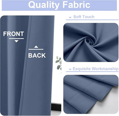 Simplebrand Ava Denim Blue Blackout Curtains - Image 2