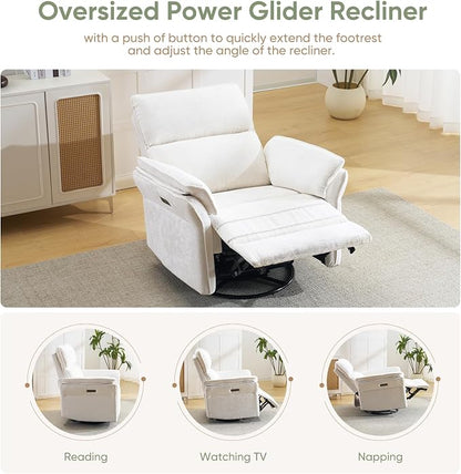 Power Swivel Rocker Recliner, Glider Recliner Nursery Chair - Image 5