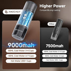 AMZCHEF Portable Espresso Machine w/ 9000mAh Battery & USB-C, 2-in-1 Travel Coffee Maker for Ground/NS Capsules, Car Coffee Machine Self-Heating for Camping, RV, Hiking, Office, Aluminum