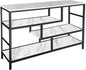 AT-VALY Console Table with Storage Shelves, Sofa Table Entryway Table with Faux by AT-VALY