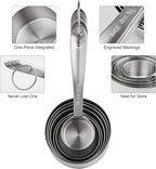 Measuring Cups and Spoons Set, Stainless Steel Measuring Cups and Spoons Set 18: 7 Kitchen Measure Cups, 9 Baking Spice Measure Spoons, US&Metric Measuring Tools for Cooking