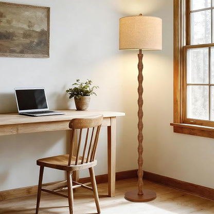 QIYIZM Wood Floor Lamp for Living Room, Vintage Standing Lamp - Image 6