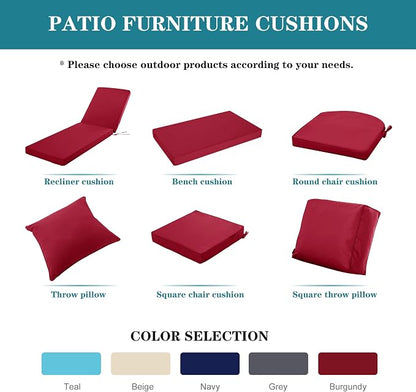 Outdoor Chaise Lounge Cushion Set of 2, Fadesafe Water-Repellent Lounge Deck - Image 9