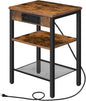 HOOBRO Side Table with Charging Station and USB Port, Small End Table by HOOBRO