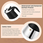 Moka Pot, 4 Cups (7.1 oz) Stovetop Espresso Maker, 304 Stainless Steel Moka Pot, Induction Compatible, Black