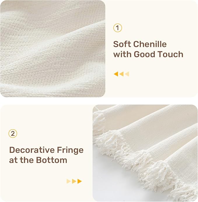 2 Pieces Sectional Couch Covers L Shaped Cover L Cream White | Thick Washable - Image 7
