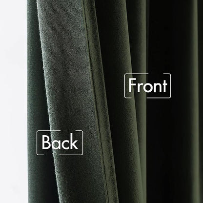 MIULEE Velvet Curtains 52x108 inches 2 Panels Olive Blackout Curtains | Luxury - Image 6