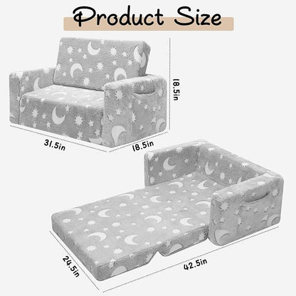 SLIGUY Kids Chair, Toddler Couch, Fold Out Sofa Chair, Toddlers Convertible - Image 3