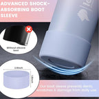 Lexlion Tea Infuser Bottle - Fruit Infuser Water Bottle 22 Oz, Triple Walled Insulated Stainless Steel Bottle, Thermal Leaf, Silicone Sleeve, 3 Lids Leakproof, Metal Mug Gallon