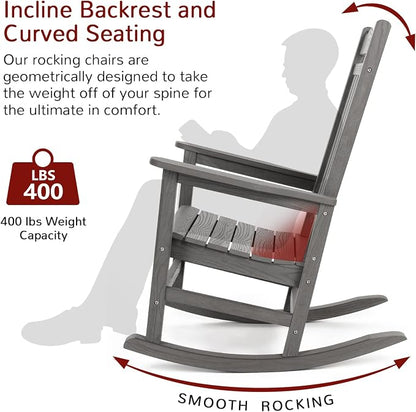 Stoog Outdoor & Indoor Rocking Chairs Set of 2, All-Weather Porch Rocker - Image 5