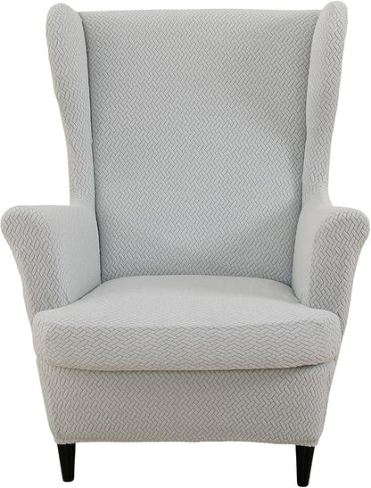 HAOYONG Jacquard Wingback Chair Cover Thickening Armchair Covers 2 Pieces by HAOYONG