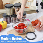 Plastic Jars with Lids,Airtight Container Ideal For Dry Food, Honey Jam, Peanut Butter,Cosmetics, Cream, Bathroom and Storage Included Extra Label and A Pen (30 PCS Black Lids)