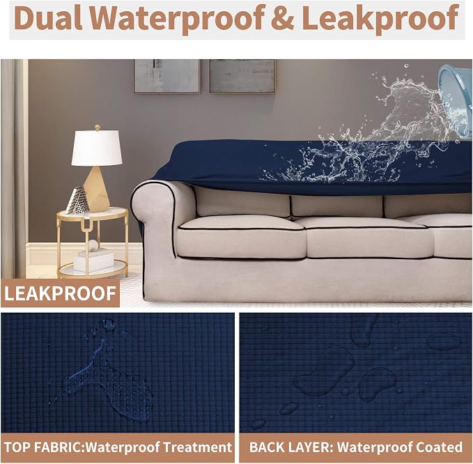 Easy-Going 100% Waterproof Chair Couch Cover, Stretch Jacquard Sofa Cover | - Image 3