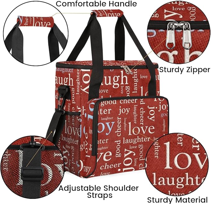 red love romance Coffee Maker Carring Bag Travel Carrying Storage Tote Bag Compatible with Keurig K-Mini or K-Mini Plus Portable Single Serve Coffee Brewer Case with Pockets for K-cup Pods