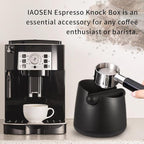 Knock Box Large Capacity Design Espresso Knock Box Tamping Mat Espresso Machine Accessories Set of 2 with Removable Knock Bar and Anti-Slip Base for Home Office Barista Tools for Bar Shop