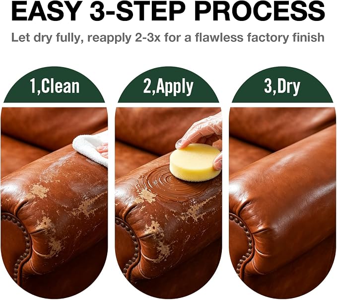 Black Leather Repair Kit, Leather Recoloring Balm – Restore & Repair Faded - Image 4