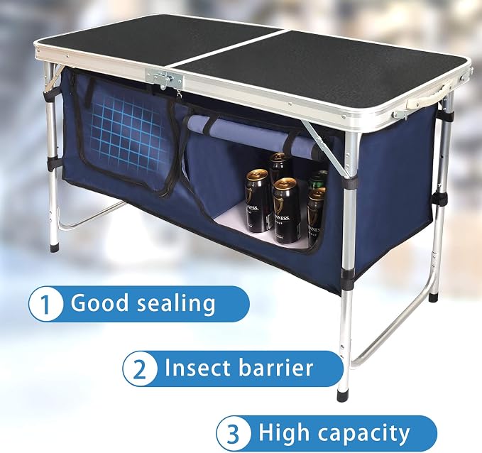 CampLand Outdoor Folding Table Aluminum Lightweight Height Adjustable - Image 9